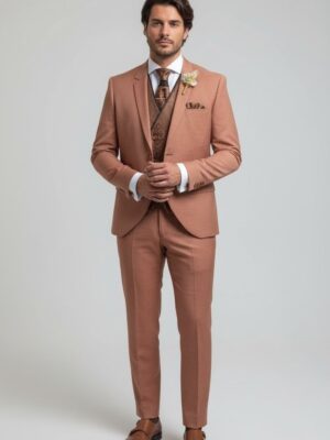 Traje entallado teja