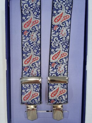 Tirantes cachemir azul y rojo