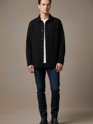 Sobrecamisa bolsillos parche negra