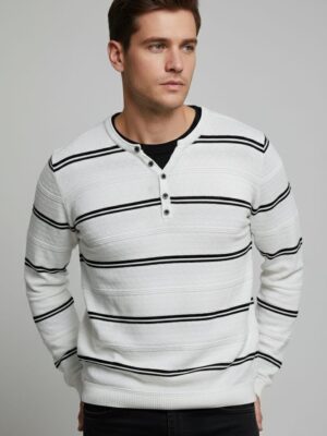 Jersey cuello botones rayas