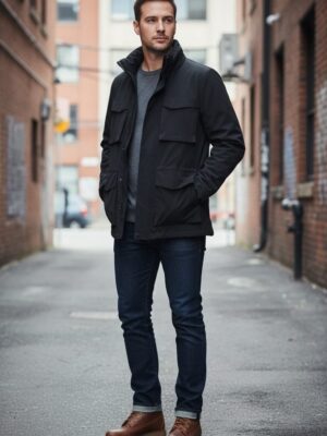 Chaquetón cuatro bolsillos cuello alto