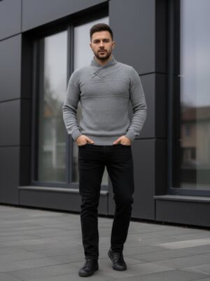 Jersey cruzado cremallera rayas