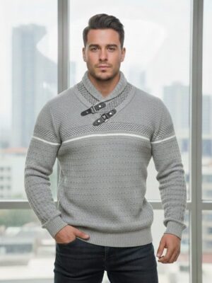 Jersey cuello cruzado hebillas