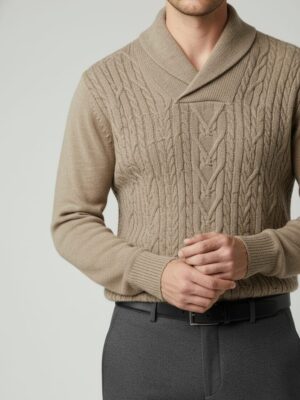 Jersey cuello cruzado trenzado