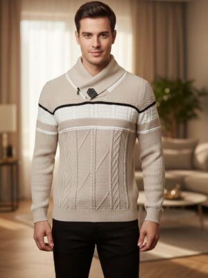 Jersey cuello cruzado cremallera ochos