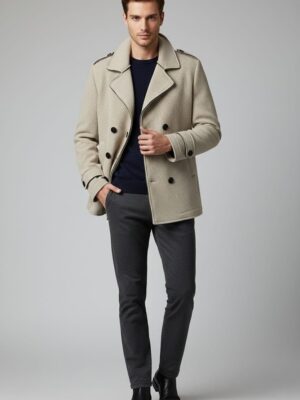 Chaqueta cruzada efecto pana