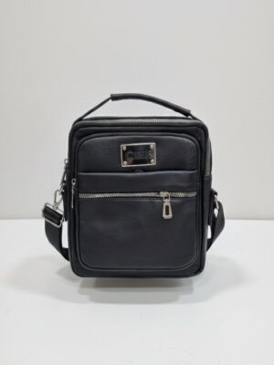 Bandolera polipiel cremalleras metálicas