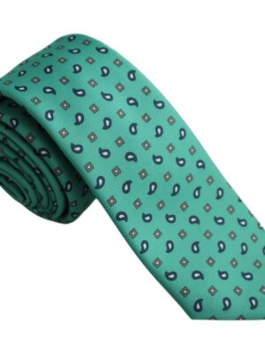 Corbata verde cachemir y cuadros