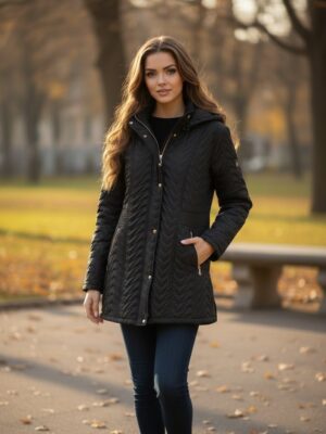 Chaquetón enguatado ligero tejido estructura flechas