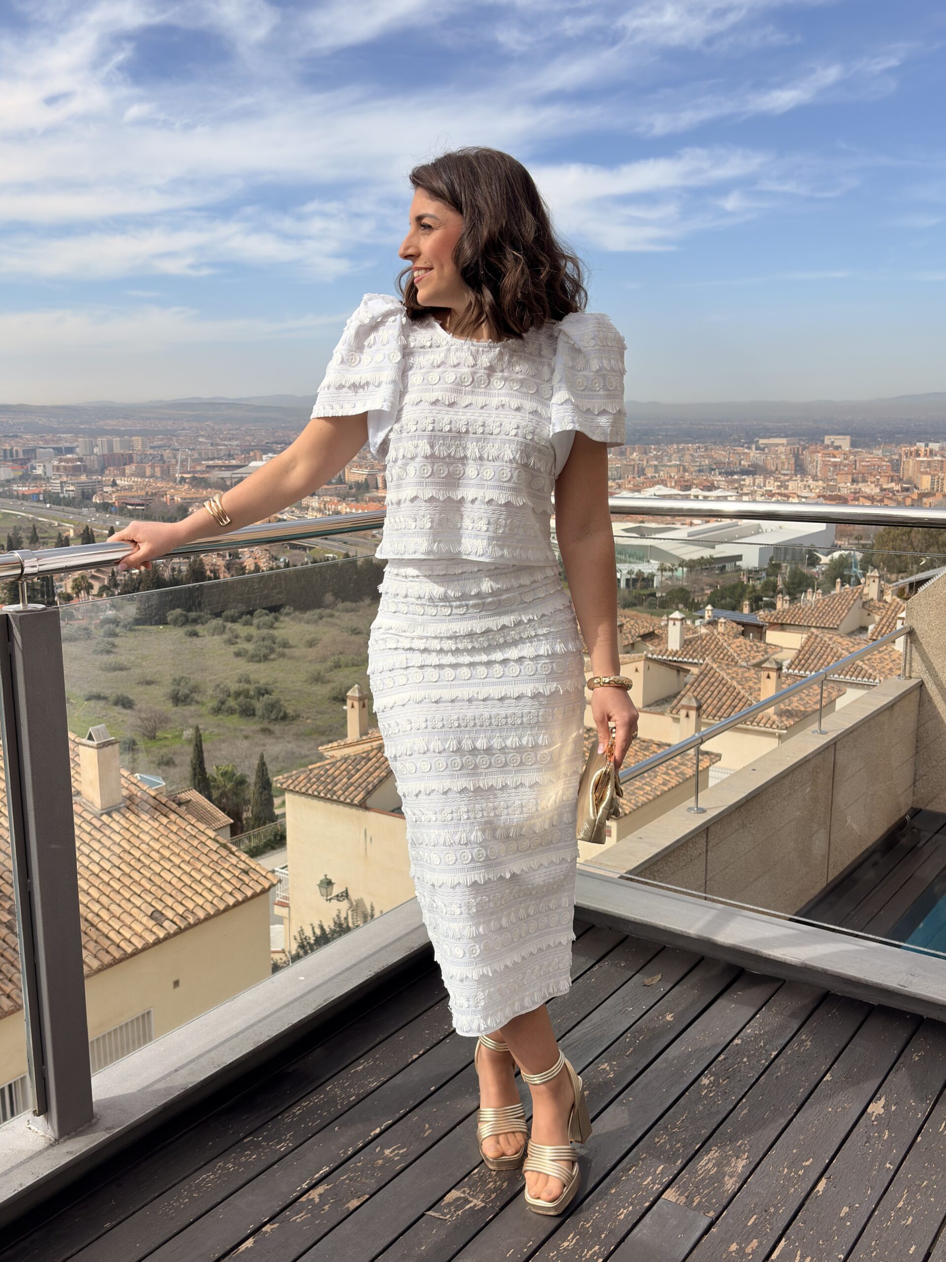 Conjunto top y falda guipur blanco - Imagen 5