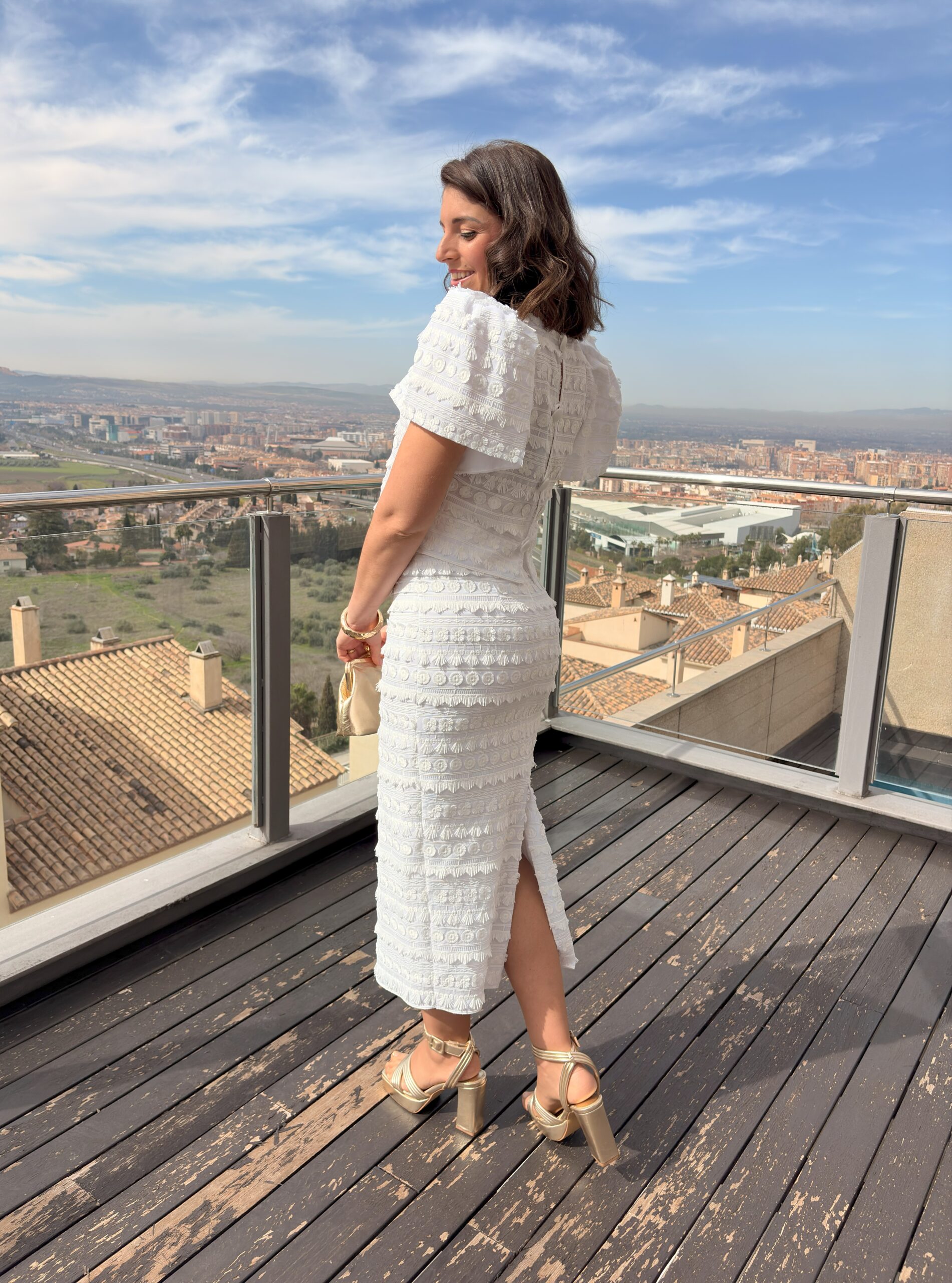 Conjunto top y falda guipur blanco - Imagen 4