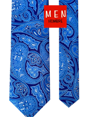 Corbata azul noche cachemir tonos azules