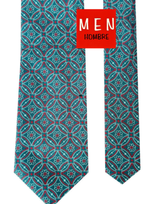 Corbata verde nazarí con rojo