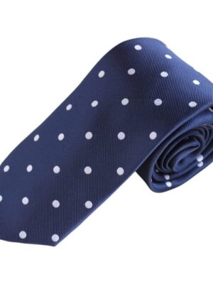 Corbata azul marino lunares blancos
