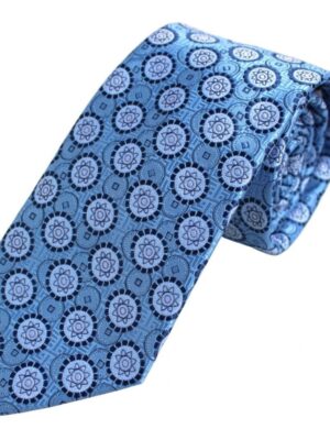 Corbata celeste círculos soles