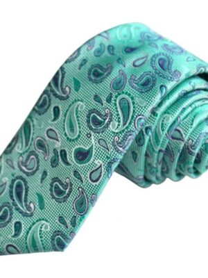 Corbata verde cachemir azul