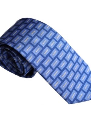 Corbata azul noche rectángulos celestes
