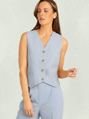 Chaleco tejido Oxford fino corto