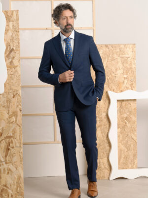 Traje azul marino ojo de perdiz