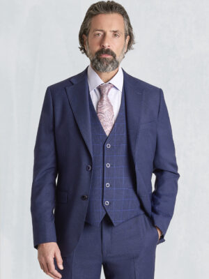 Traje 3 piezas chaleco reversible cuadros