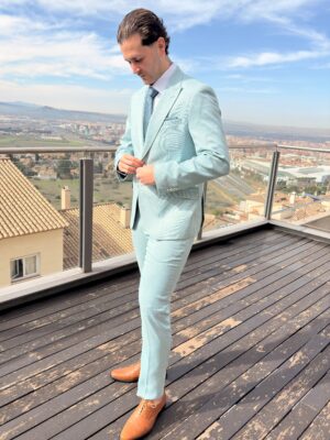 Traje estructura efecto lino