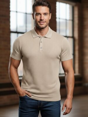 Polo punto tejido cuadritos