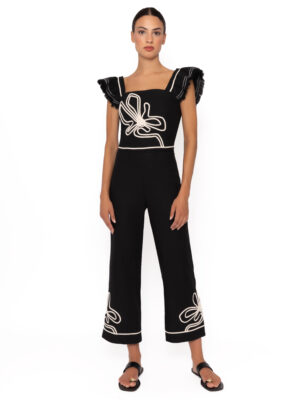 Conjunto top y pantalón vivos flores