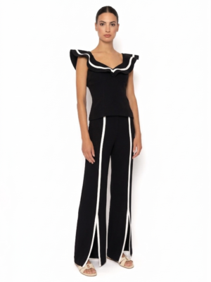 Conjunto top volante y pantalón líneas