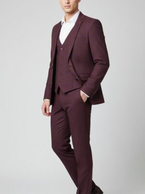 Chaleco reversible cuadros burdeos