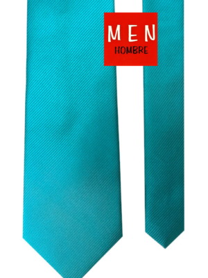 Corbata verde agua falso liso