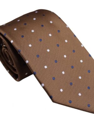 Corbata marrón lunares blancos y marinos
