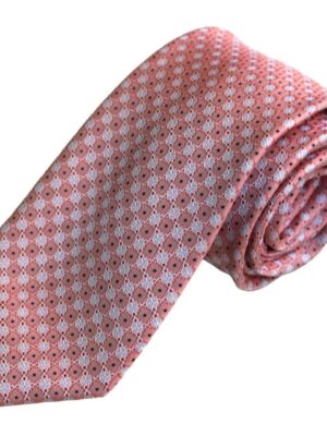 Corbata salmón círculos grises