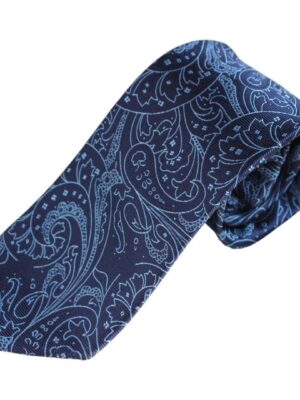 Corbata azul marino cachemir celeste