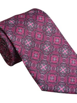 Corbata fucsia cruces