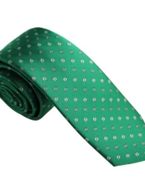 Corbata verde estrellas blancas y grises