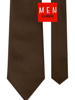 Corbata marrón chocolate falso liso