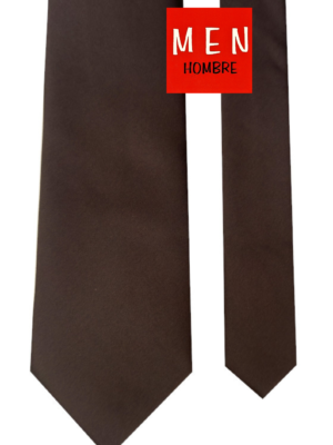 Corbata marrón chocolate raso