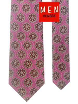 Corbata buganvilla damasco marrón