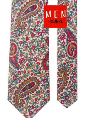 Corbata cruda cachemir multicolor