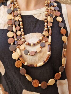 Collar círculos madera