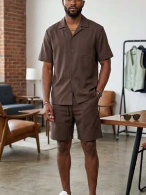 Conjunto camisa y pantalón corto liso