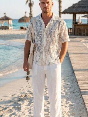 Camisa manga corta calada zigzag