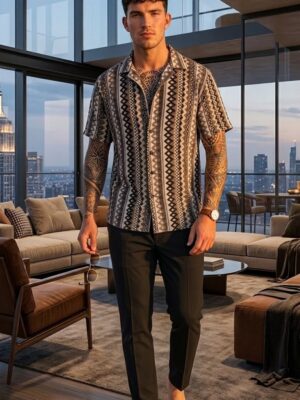 Camisa manga corta zigzag