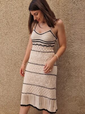 Vestido crochet franjas