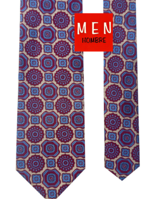 Corbata nazarí burdeos y camel