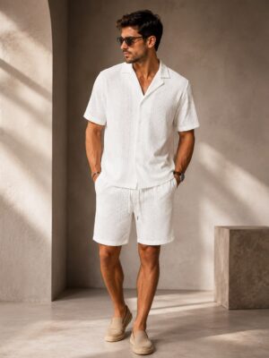 Conjunto camisa y pantalón corto calado
