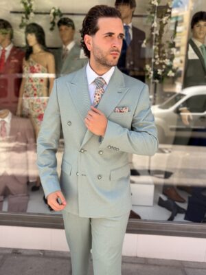 Traje entallado cruzado panal de abeja