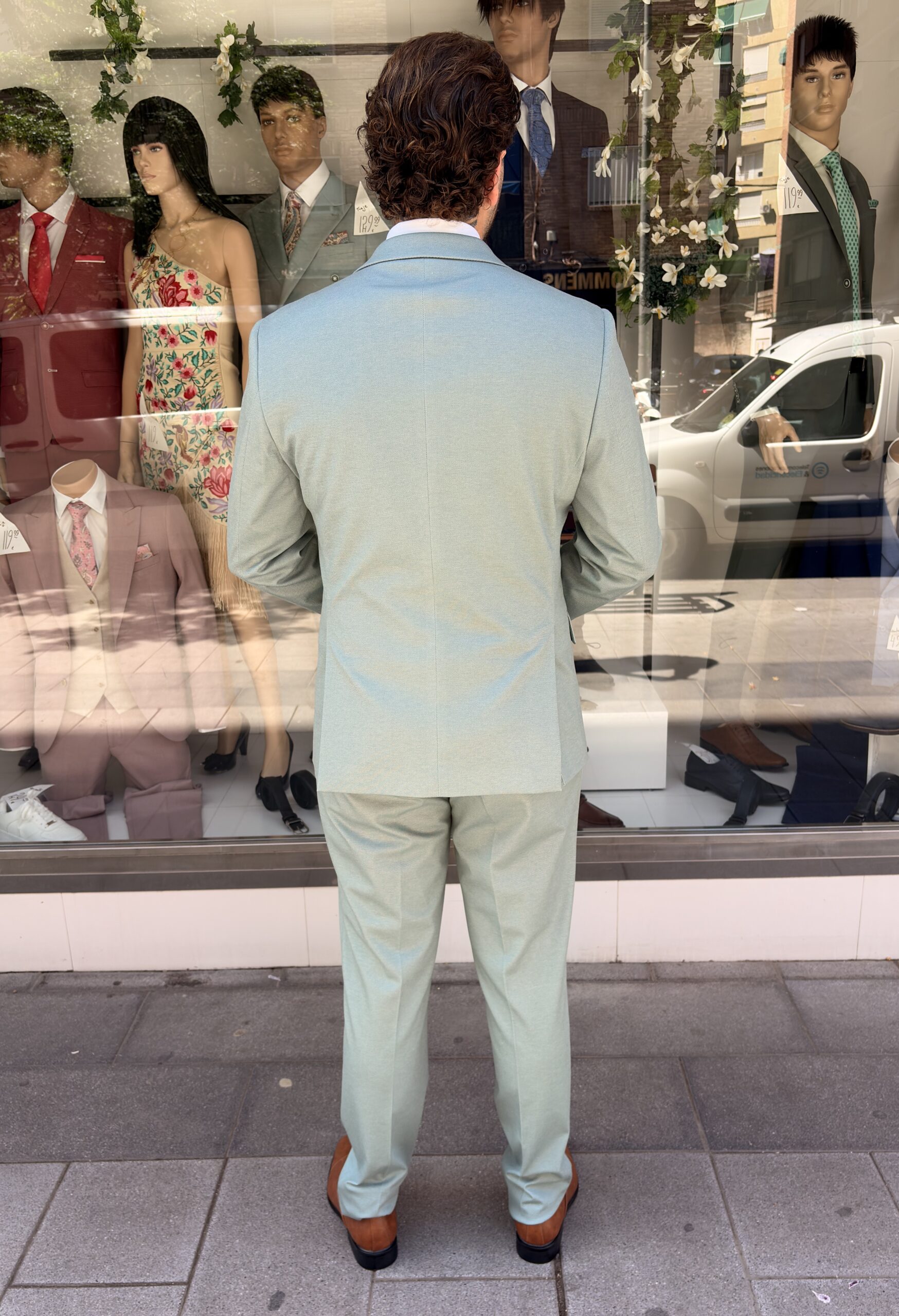 Traje entallado cruzado panal de abeja - Imagen 5