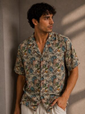 Camisa manga corta plumas indios