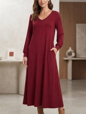 Vestido fluido con bolsillos